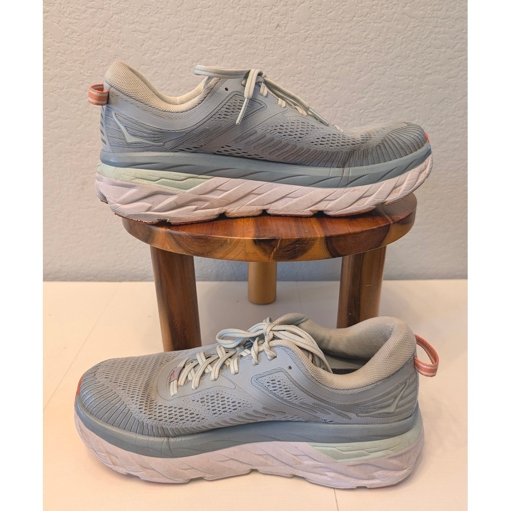 Hoka One One Bondi 7 Running Shoes Womens 10‎ Blue Fog BFBG Good Max Cushioning - Picture 2 of 7